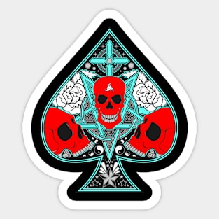 Skull in Aces of Spade Sticker